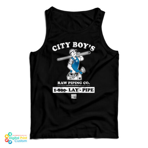 City Boy’s Raw Piping Co Lay Pipe Tank Top For UNISEX