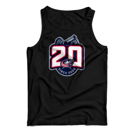 Columbus Blue Jackets 20th Anniversary Logo Tank Top For UNISEX