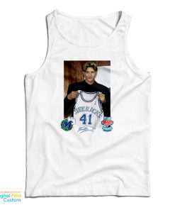 Dallas Mavericks Mitchell and Ness Dirk Nowitzki Draft Jersey Signature Tank Top