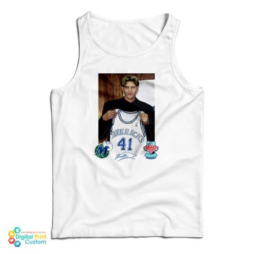 Dallas Mavericks Mitchell and Ness Dirk Nowitzki Draft Jersey Signature Tank Top