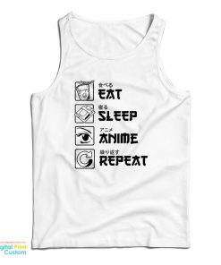 Eat Sleep Anime Repeat Tank Top