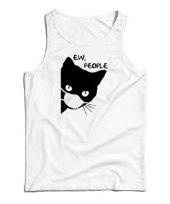 Ew People Black Cat Facemask Tank Top