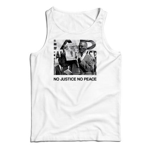 Get It Now Malcolm X No Justice No Peace Tank Top For UNISEX