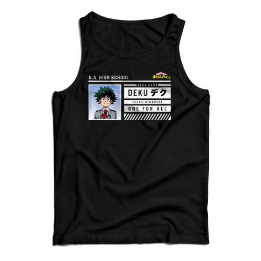 Get It Now U.A High School My Hero Academia Deku Id Tank Top