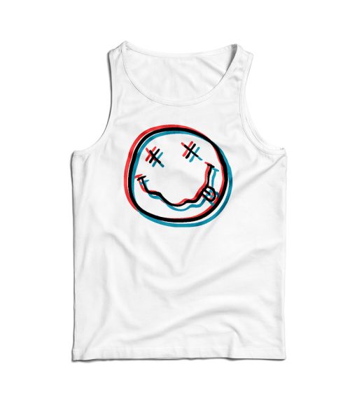 Glitchy Nirvana Smiley Face Tank Top For Men’s And Women’s
