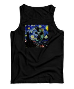 Godzilla Starry Night Van Gogh Tank Top