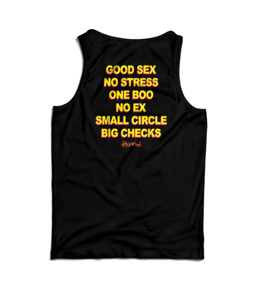 Good Sex No Stress One Boo No Ex Small Circle Big Checks Tank Top