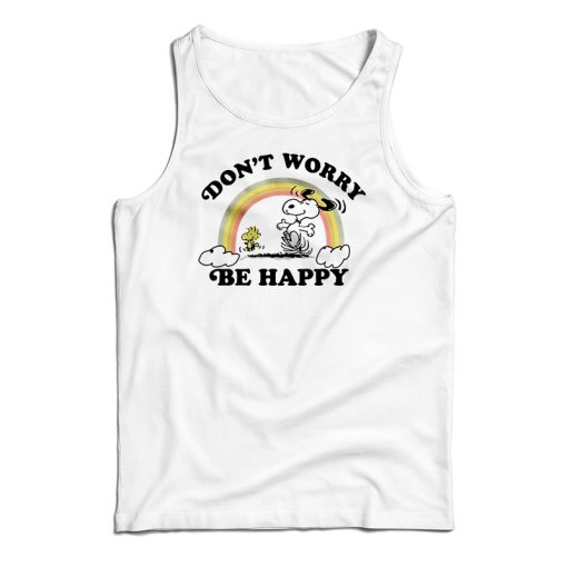 Junk Food Snoopy Don’t Worry Be Happy Tank Top For UNISEX