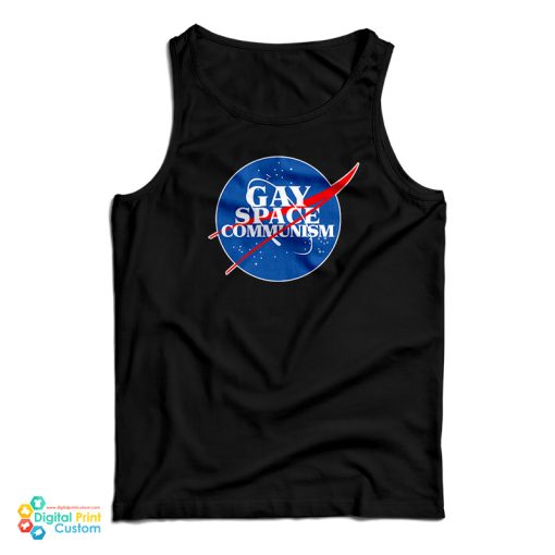 Nasa Gay Space Communism Parody Logo Tank Top For UNISEX