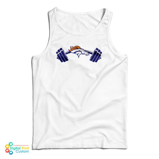 Nathaniel Hackett Denver Broncos Logo Dumbbell Silhouette Tank Top