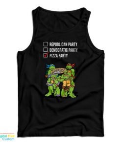 Ninja Turtles Republican Party Democratic Party Pizza Party Tank Top 2
