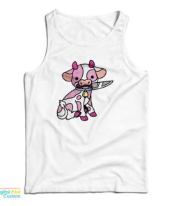 Pink Cow Knife Boyfriend Tank Top For UNISEX
