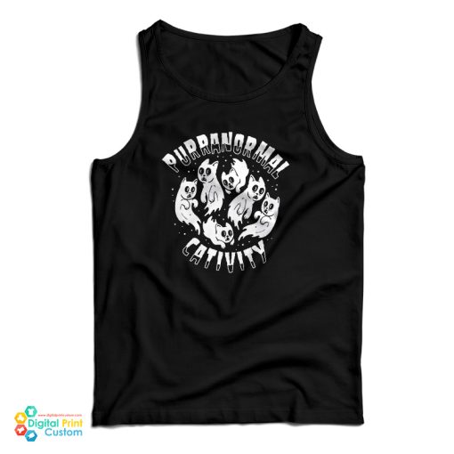 Purranormal Cativity Halloween Cat Ghost Tank Top For UNISEX