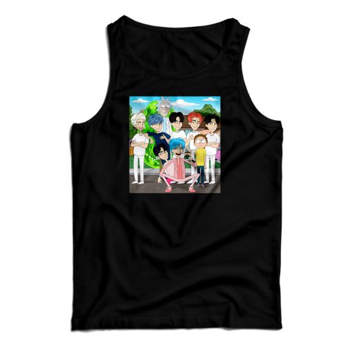 Rick And Morty And BTS Tank Top For UNISEX