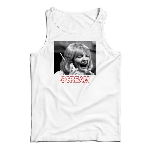 Scream Phone Call White Tank Top For UNISEX