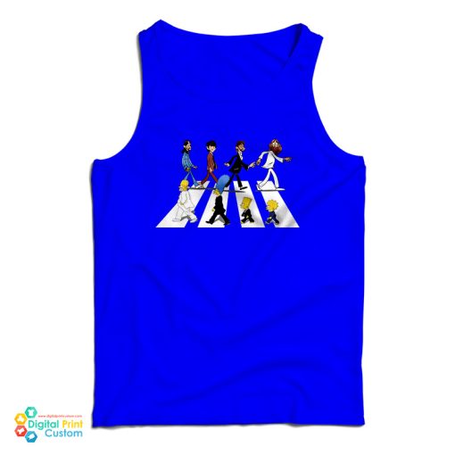 Simpsons Abbey Road The Beatles Parody Tank Top For UNISEX