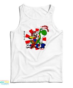 Super Mario World Yoshi And Mario Japanese Tank Top