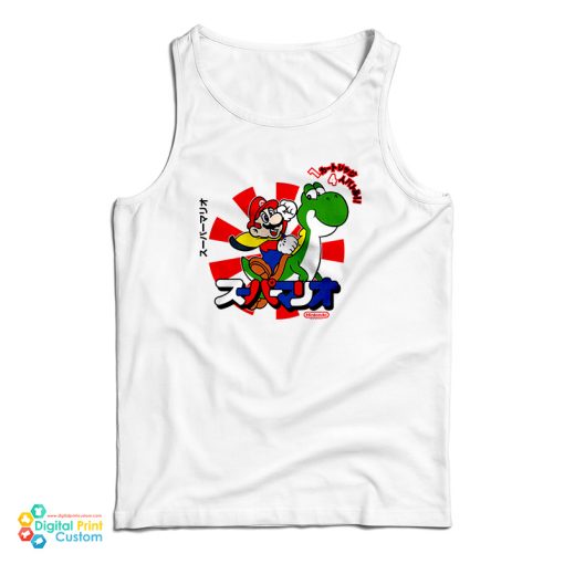 Super Mario World Yoshi And Mario Japanese Tank Top