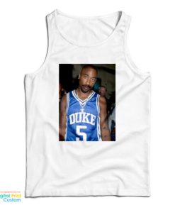 Tupac Shakur 2Pac Wearing Duke Blue Devils Jersey Tank Top