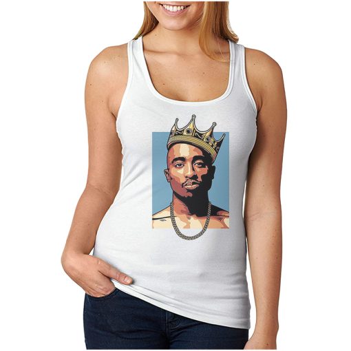 Tupac Shakur King Crown Hip-Hop Rap Tank Top For Men And Women