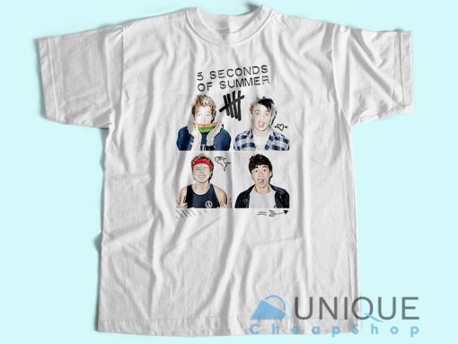 5 Seconds of Summer Cover T-Shirt Tee Shirt Printing Size S-3XL