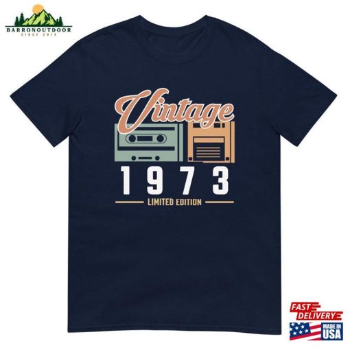 50Th Birthday T-Shirt – 1973 Vintage Mountains Hiking Funny Happy Party Shirt For Men Hoodie Classic