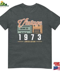 50Th Birthday T Shirt 1973 Vintage Mountains Hiking Funny Happy Party Shirt For Men Hoodie Classic 3