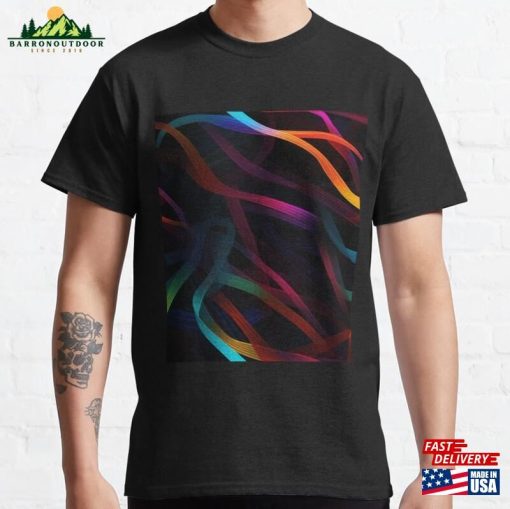 Abstract Iridescent Curves Pattern Classic T-Shirt Hoodie