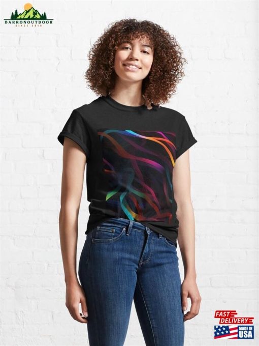 Abstract Iridescent Curves Pattern Classic T-Shirt Hoodie