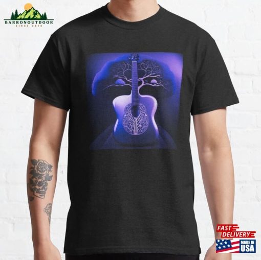 Acoustic Guitar Tree Of Life Player Nature Guitarist Classic T-Shirt