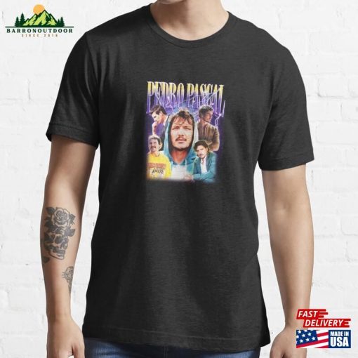 Actor Pedro Pascal Vintage Retro 90S Bootleg Style Graphic Essential T-Shirt Unisex Classic