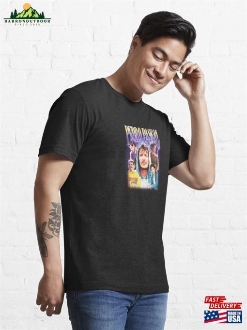 Actor Pedro Pascal Vintage Retro 90S Bootleg Style Graphic Essential T-Shirt Unisex Classic