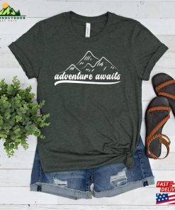 Adventure Awaits Hiking T Shirt Hike Camp Outdoor Mountains Shirt Classic Hoodie 4