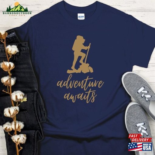 Adventure Awaits Men’s Gift T-Shirt Hiking Father Sweatshirt