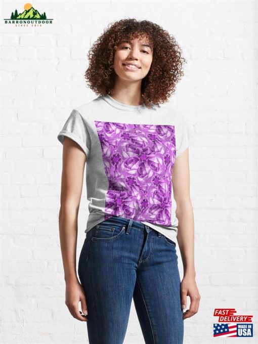 Aesthetic Purple Rose Flowers Classic T-Shirt Unisex Hoodie