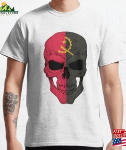Angolan Flag Skull Classic T-Shirt Unisex