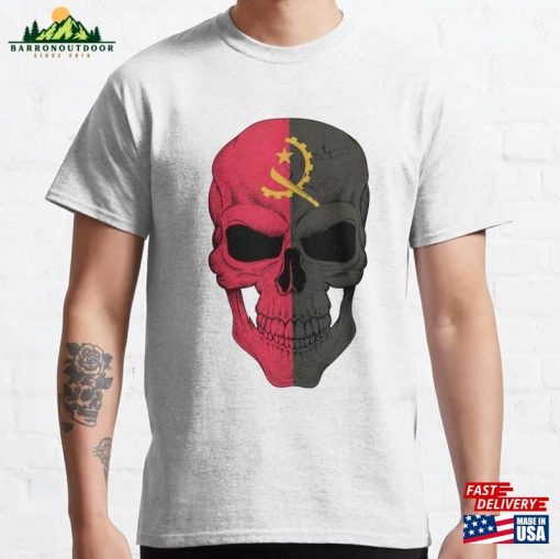 Angolan Flag Skull Classic T-Shirt Unisex