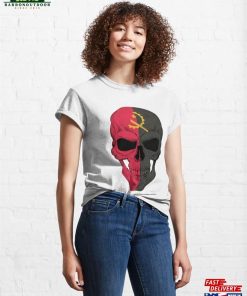Angolan Flag Skull Classic T-Shirt Unisex 3 Angolan Flag Skull Classic T Shirt Unisex 4
