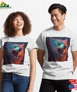 Angry Gorgeous Wolf Classic T Shirt Unisex 3