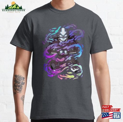 Avatar The Last Airbender Aang Elements Rainbow Foil Classic T-Shirt Hoodie