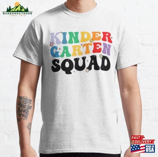 Back To School Kindergarten Squad Retro Teacher Student Women Kids Classic T-Shirt Unisex