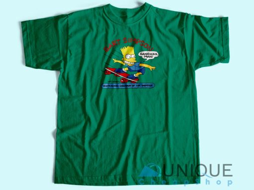 Bart Simpson Skateboard Champion T-Shirt Unisex Custom