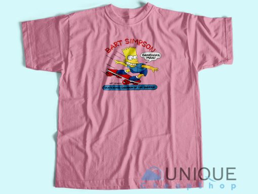 Bart Simpson Skateboard Champion T-Shirt Unisex Custom