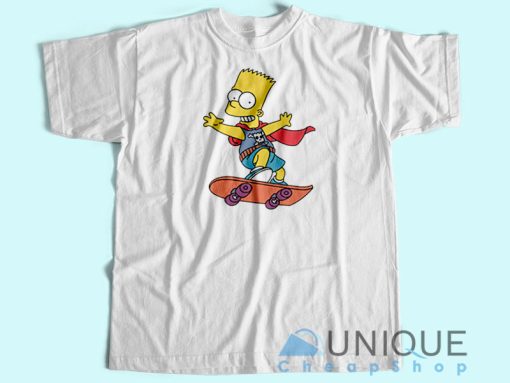 Bart Simpson Skateboard T-Shirt Unisex Custom Tee Shirt Printing