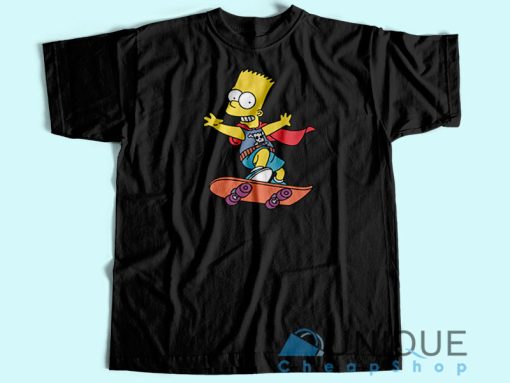 Bart Simpson Skateboard T-Shirt Unisex Custom Tee Shirt Printing