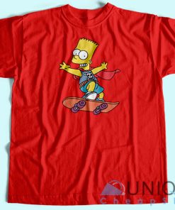 Bart Simpson Skateboard T Shirt Unisex Custom Tee Shirt Printing 3