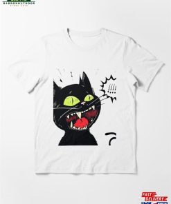 Black Cat With Yellow Eyes Laughing Essential T Shirt Hoodie Unisex 2 1