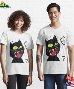 Black Cat With Yellow Eyes Laughing Essential T Shirt Hoodie Unisex 3 1