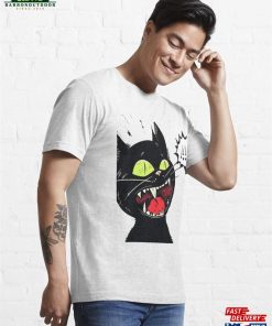Black Cat With Yellow Eyes Laughing Essential T Shirt Hoodie Unisex 4