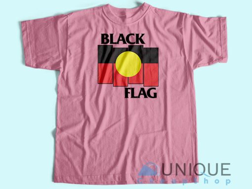 Black Flag X Aboriginal Flag T shirt Unisex Custom Tee Shirt Printing